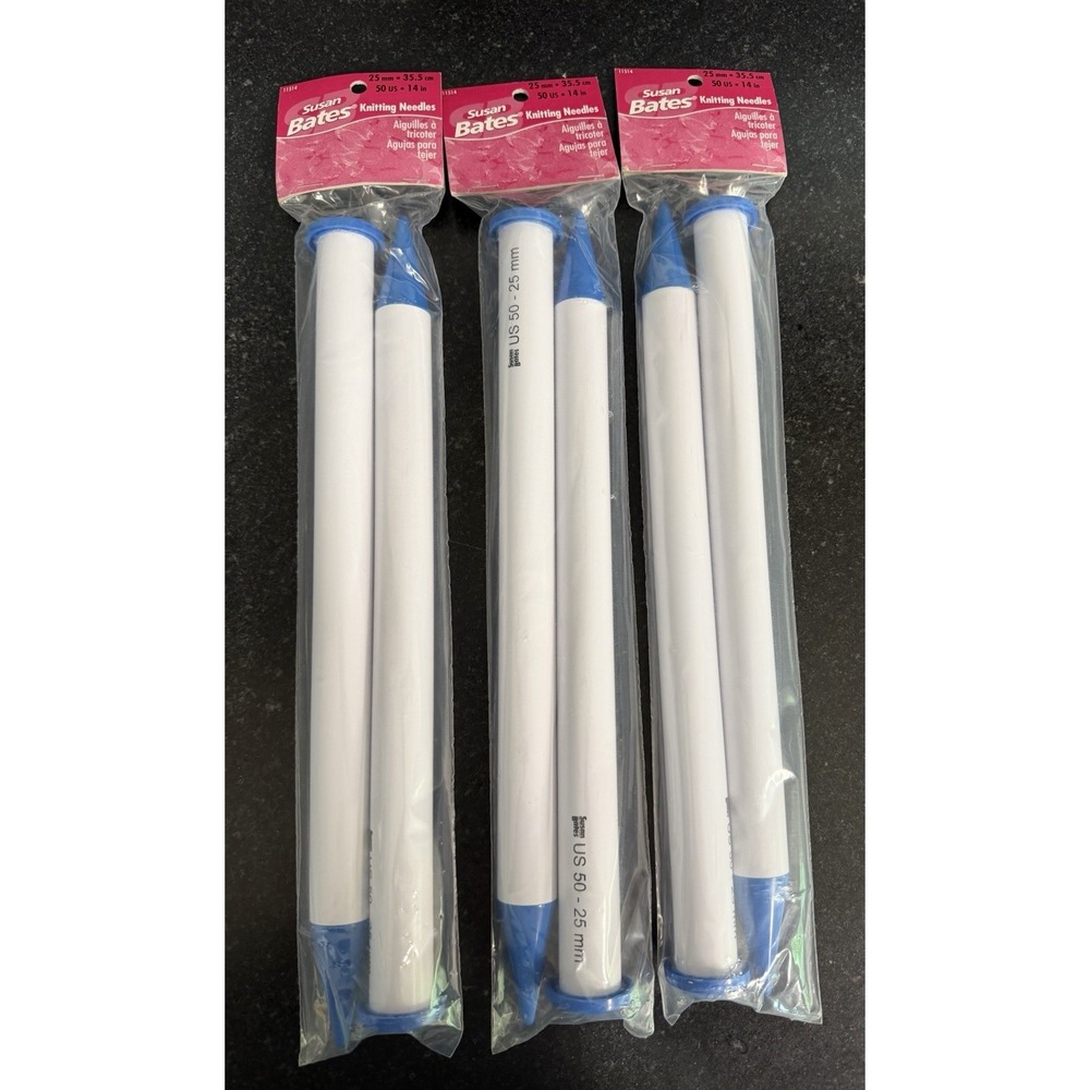 Susan Bates US 50 25mm 14" Jumbo Knitting Needles New‎ Lot of 3